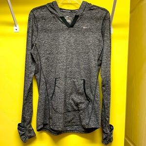 Womens Nike running Dri-fit hooded long sleeve top.